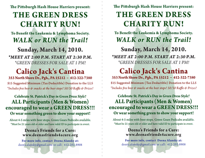 Green Dress Charity Run Half-Page Flyer