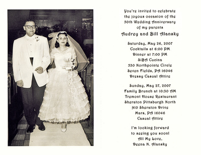 Invitation to 50th Wedding Anniversary Party