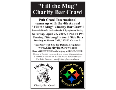 "Fill the Mug" Charity Bar Crawl Ad
