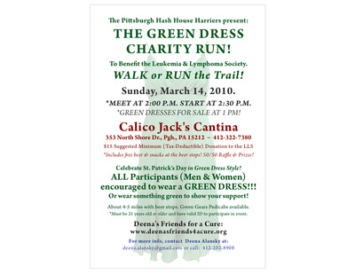 Green Dress Charity Run Full-Page Flyer